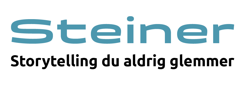 Steiner Storytelling du aldrig glemmer blå og sort center logo